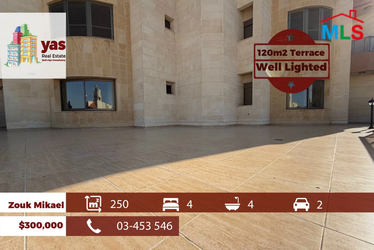 Zouk Mikael 250m2 | 120m2 Terrace | Excellent Condition | Luxury | Panoramic View