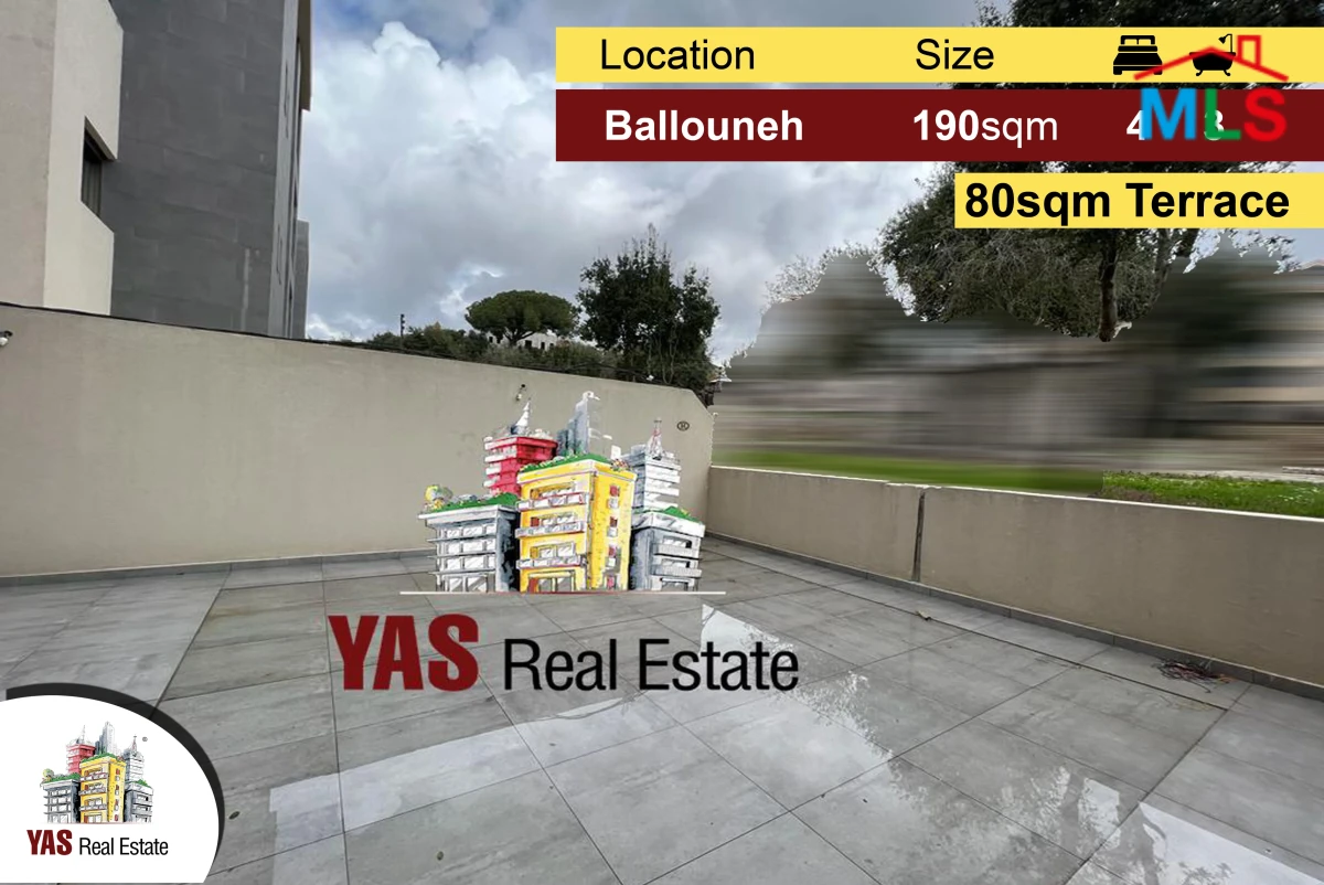 Ballouneh 190m2 | 80m2 Terrace | Private Entrance | View | New | Luxurious