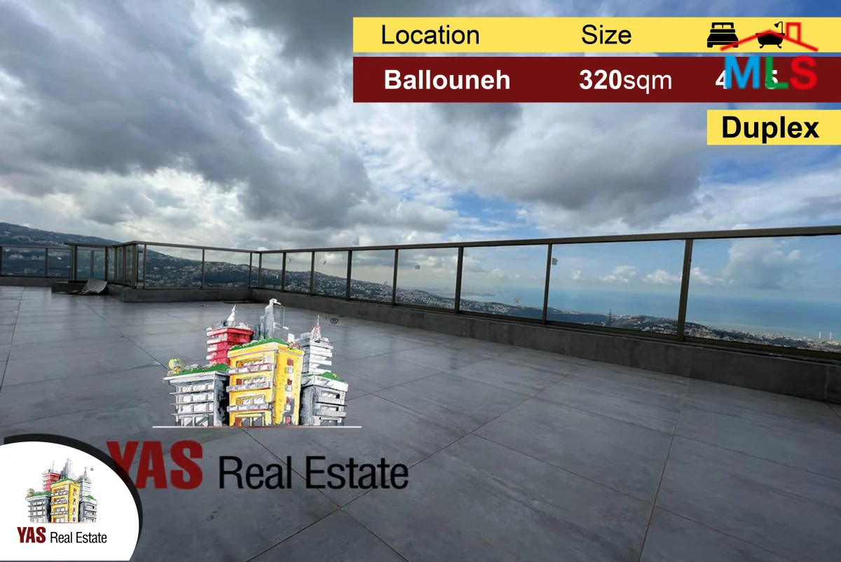 Ballouneh 320m2 Duplex | 100m2 Terrace | Swimming pool | Unique | Gated community | Luxurious