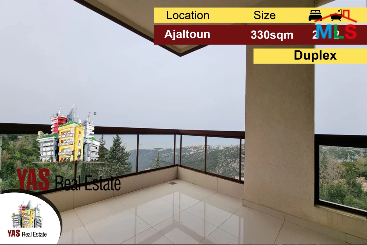 Ajaltoun 330m2 Duplex | New | Private Street | Impressive View