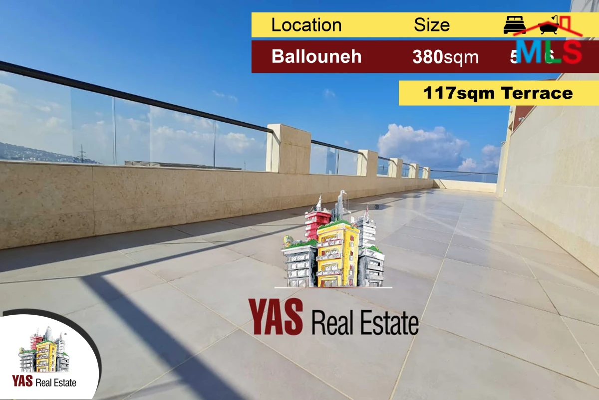 Ballouneh 380m2 Duplex | 117m2 Terrace | New | High-End | Prime | Panoramic View