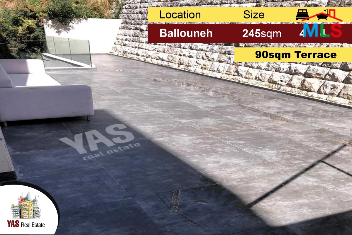 Ballouneh 245m2 | 90m2 Terrace | Panoramic View | Super Luxury