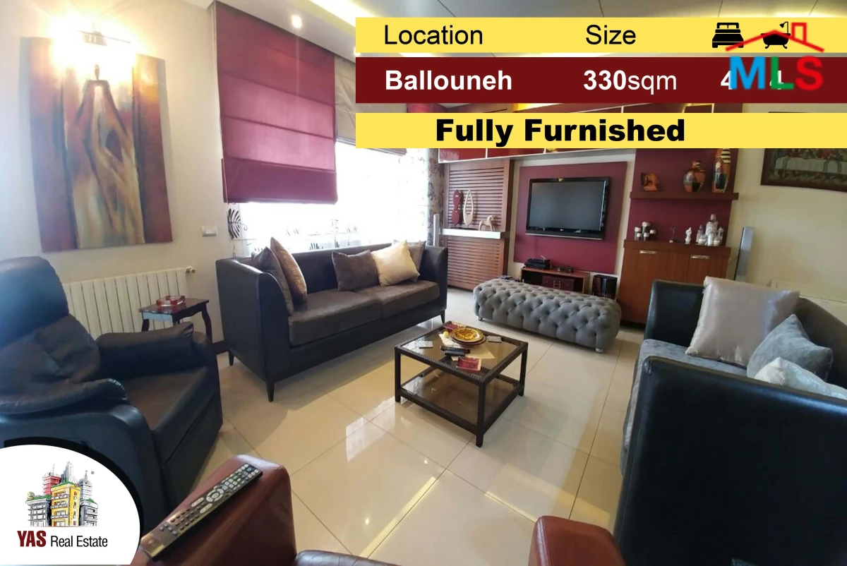 BALLOUNEH 330M2 - FULLY FURNISHED – HIGH END – SEA VIEW –