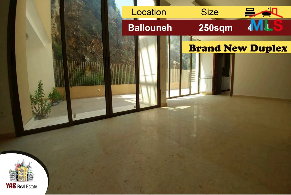 BALLOUNEH 250M2 + 80M2 TERRACE - DUPLEX - BRAND NEW -