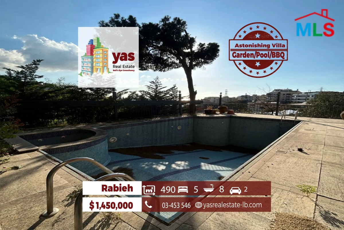 Rabieh 490m2 | Terrace/Garden | Private Pool | Villa | View | JB