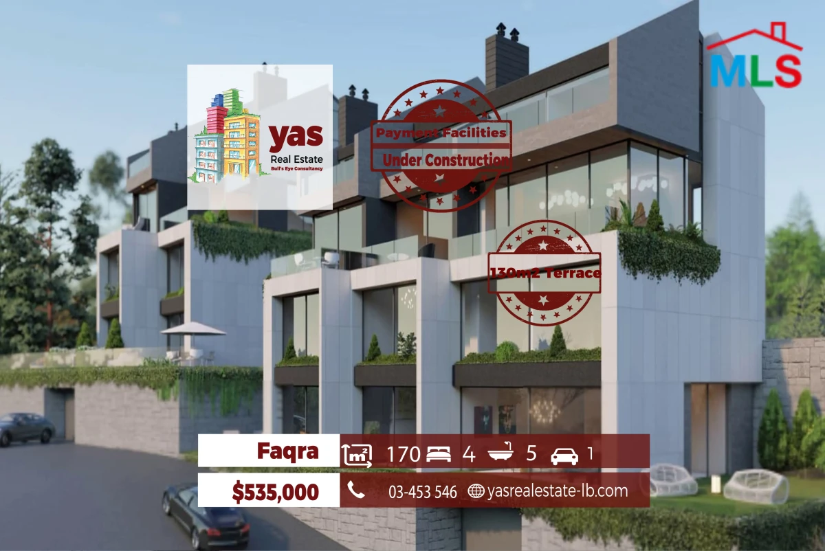 Faqra 170m2 | 130m2 Terrace | Duplex | Under Construction | DA