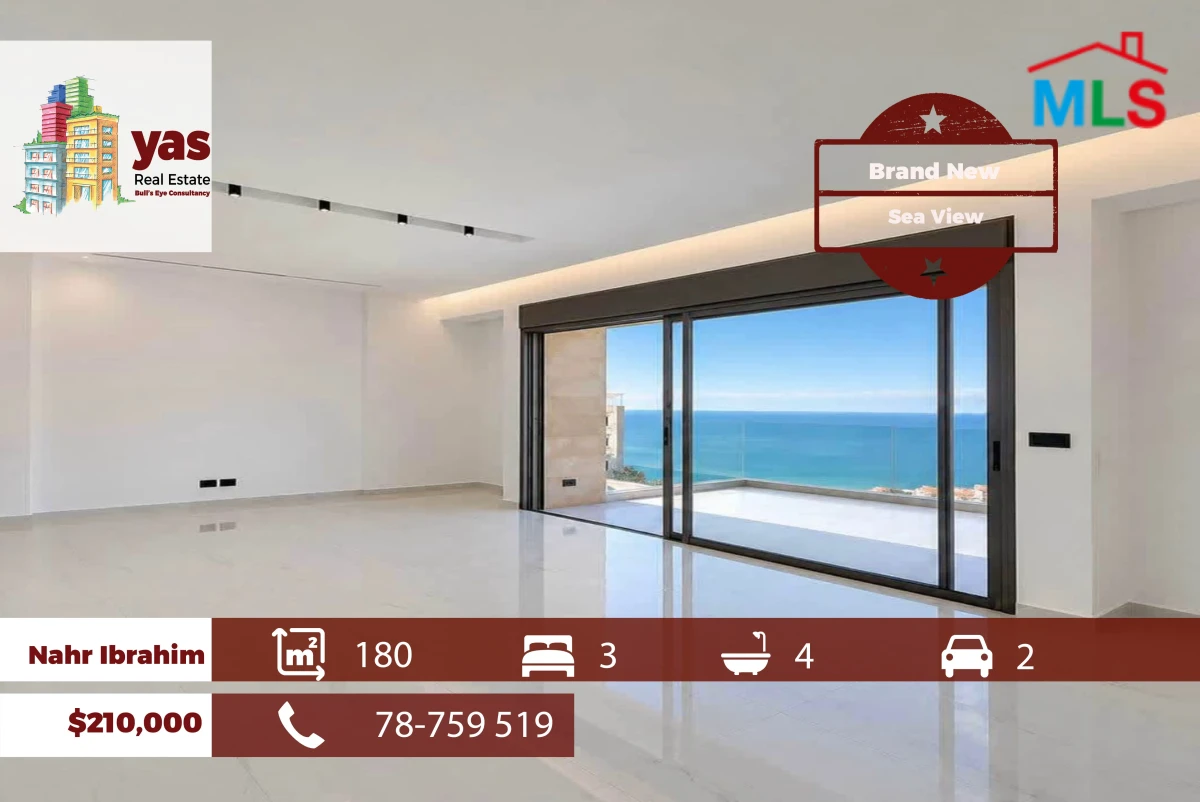 Nahr Ibrahim 180m2 | Brand New | Open Sea View | Calm Area | OH