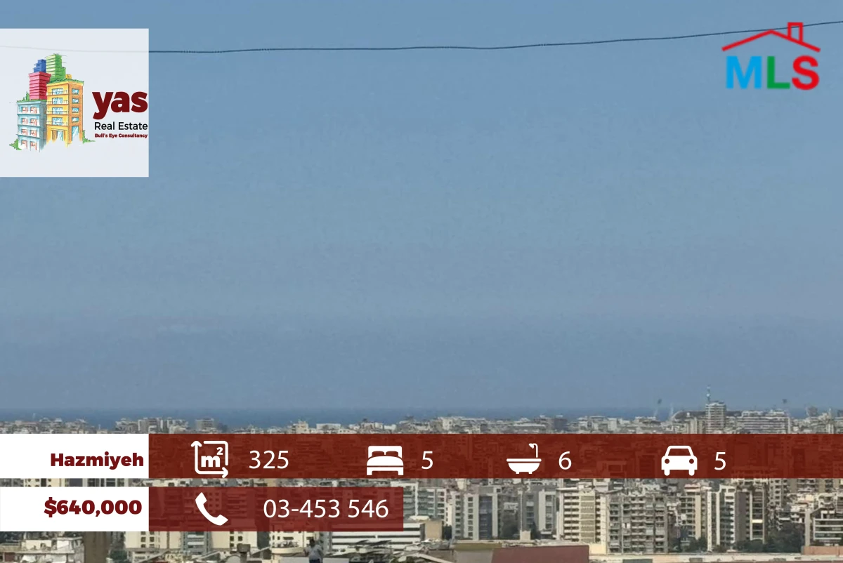 Hazmiyeh 325m2 | New | Panoramic View |Classy Area | Generous Flat |OH