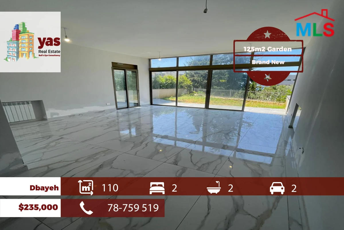 Dbayeh 110m2 | 125m2 Garden | Brand New | Prime location | OH