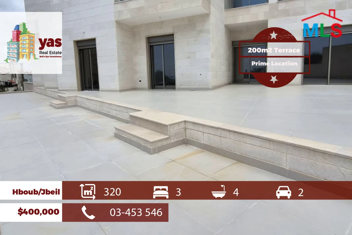 Hboub/Jbeil 250m2 | 200m2 Terrace | Prime Location | Luxury | MCH