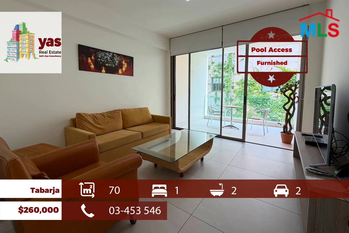 Tabarja/Aqua gate 70m2 | Furnished | Pool Access | Brand New | EH/ABA