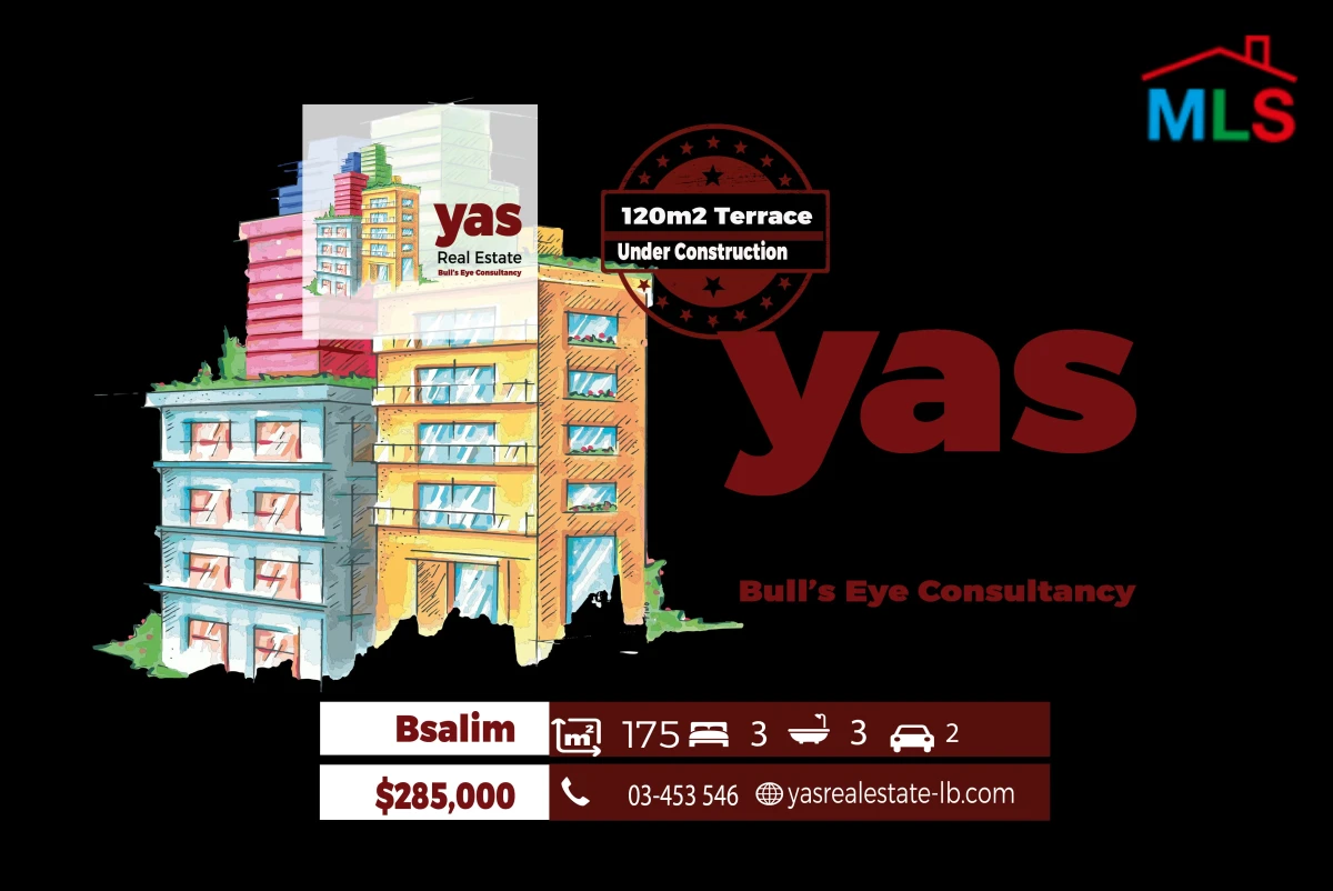 Bsalim 175m2 | 120m2 Terrace | under Construction | Prime Location|PED