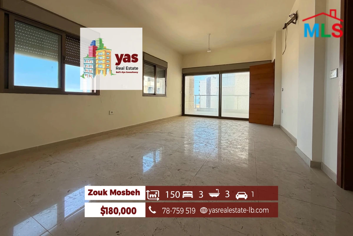 Zouk mosbeh 150m2 | Well Lighted | Prime Location | Calm Area | EH