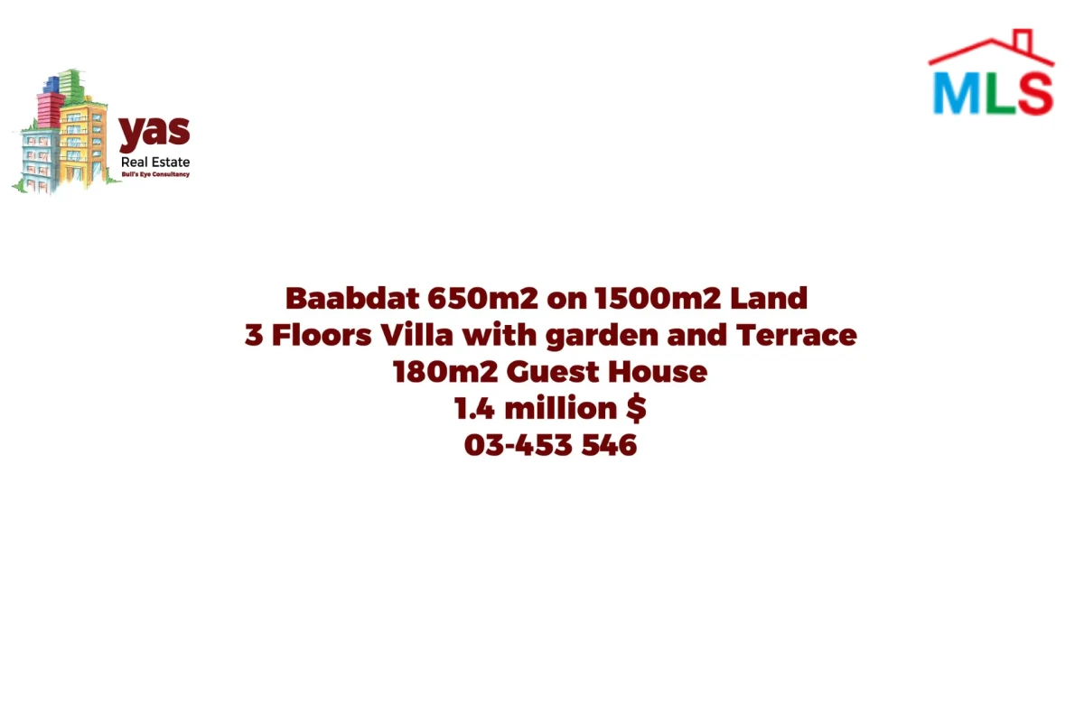 Baabdat 650m2 | 1000m2 Land | Garden/Terrace | Three Floors Villa | TCH