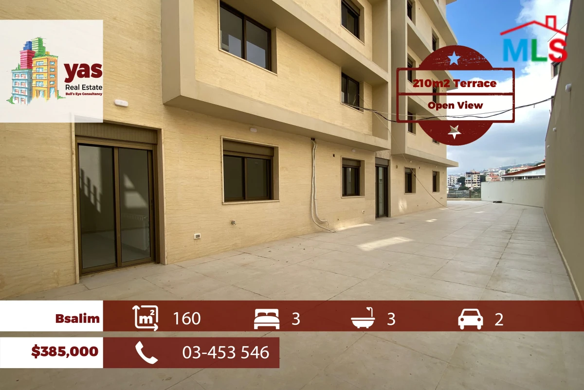 Bsalim 160m2 | 210m2 Terrace | City & Sea View | Prime Location | PED