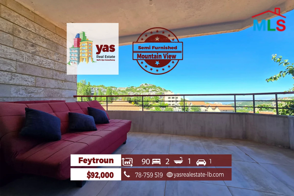 Feytroun/ Irani Project 90m2 | Semi Furnished | Mountain view | DA