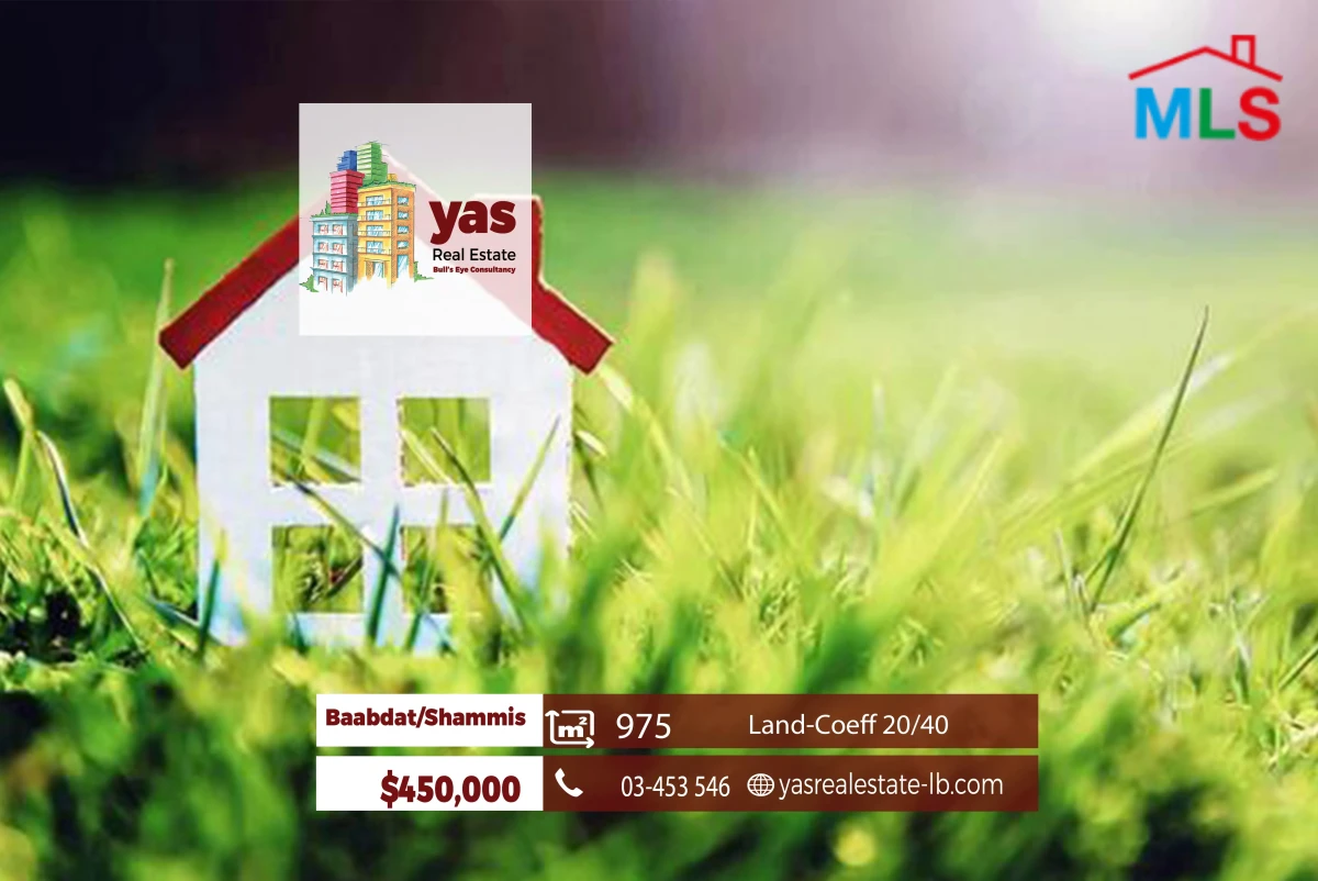 Baabdat/Shammis 975m2 | Land | Coeff 20/40 | Prime Location | TCH