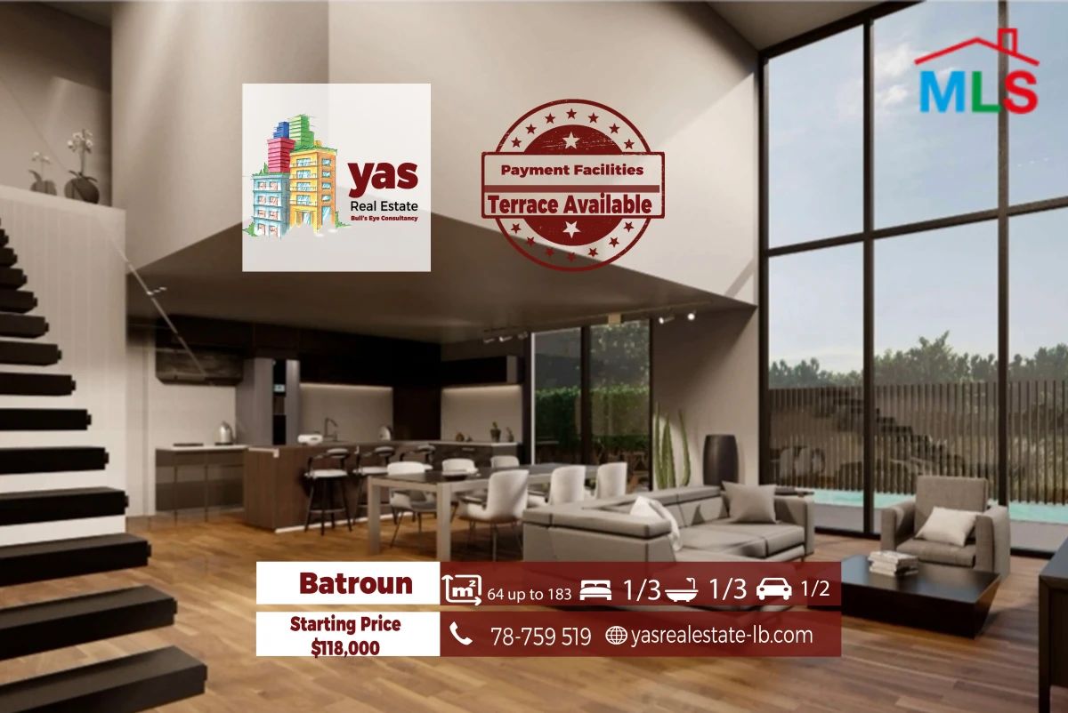 Batroun 64m2 up to 183m2 | Terrace Available | Pyt Facilities | MCH