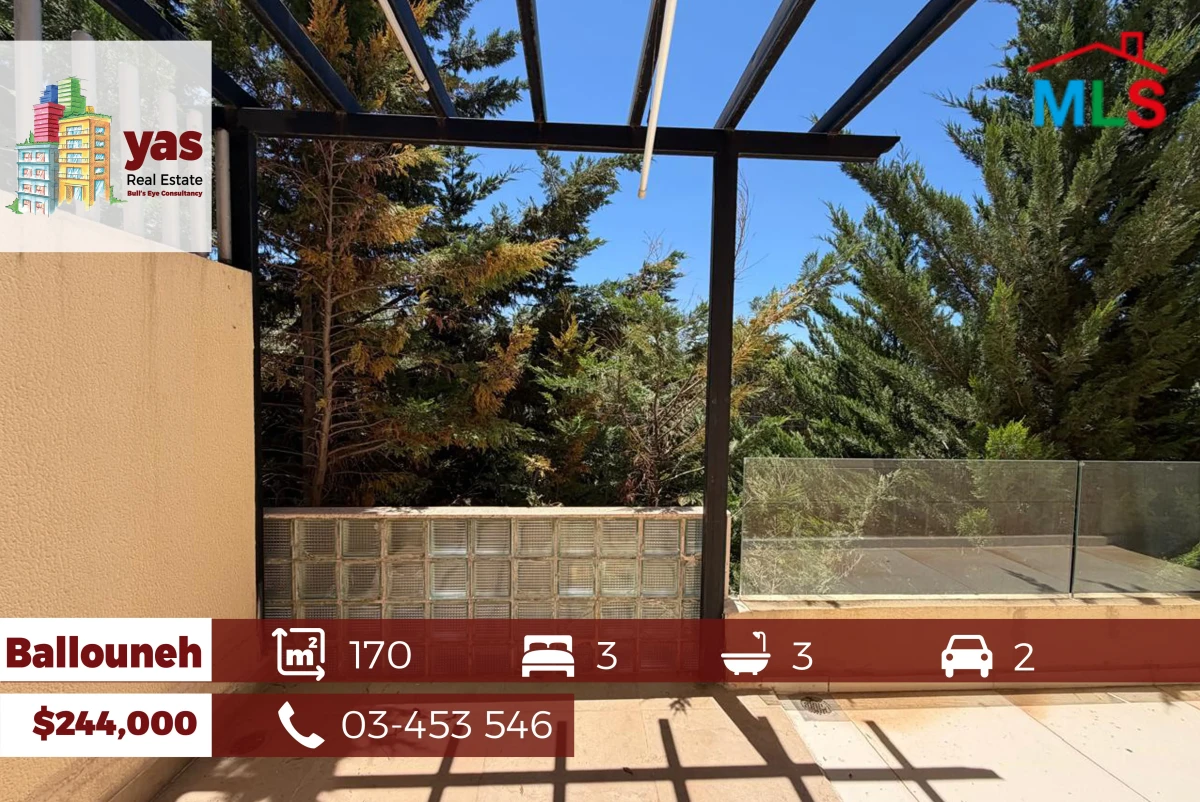 Ballouneh 170m2 | 70m2 Terrace | Ultra Upgraded | Excellent Condition