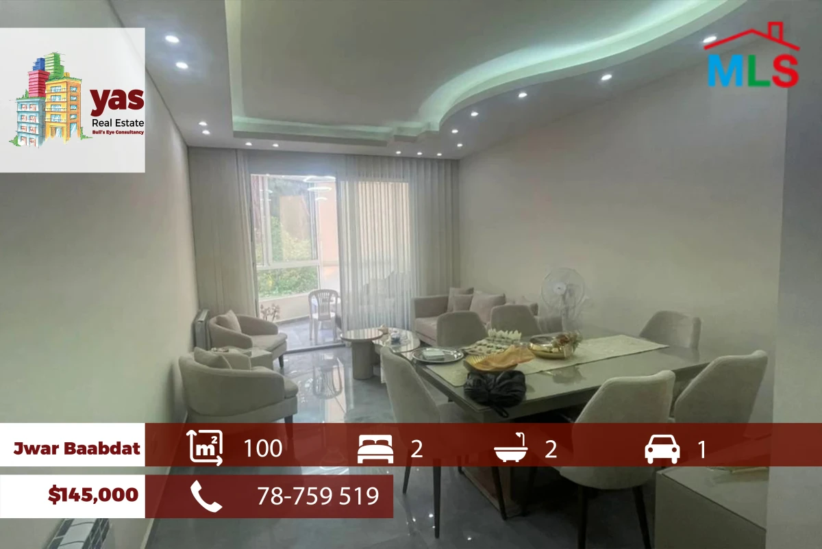 Jwar Baabdat 100m2 | Mountain View | Modern Flat | Calm Area | TCH