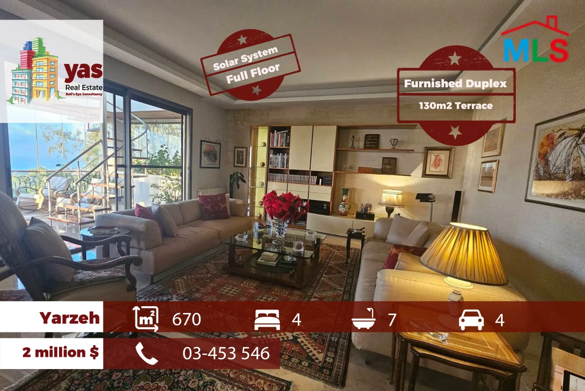 Yarzeh 670m2 | 130m2 Terrace | Furnished | Full Floor | View | OH