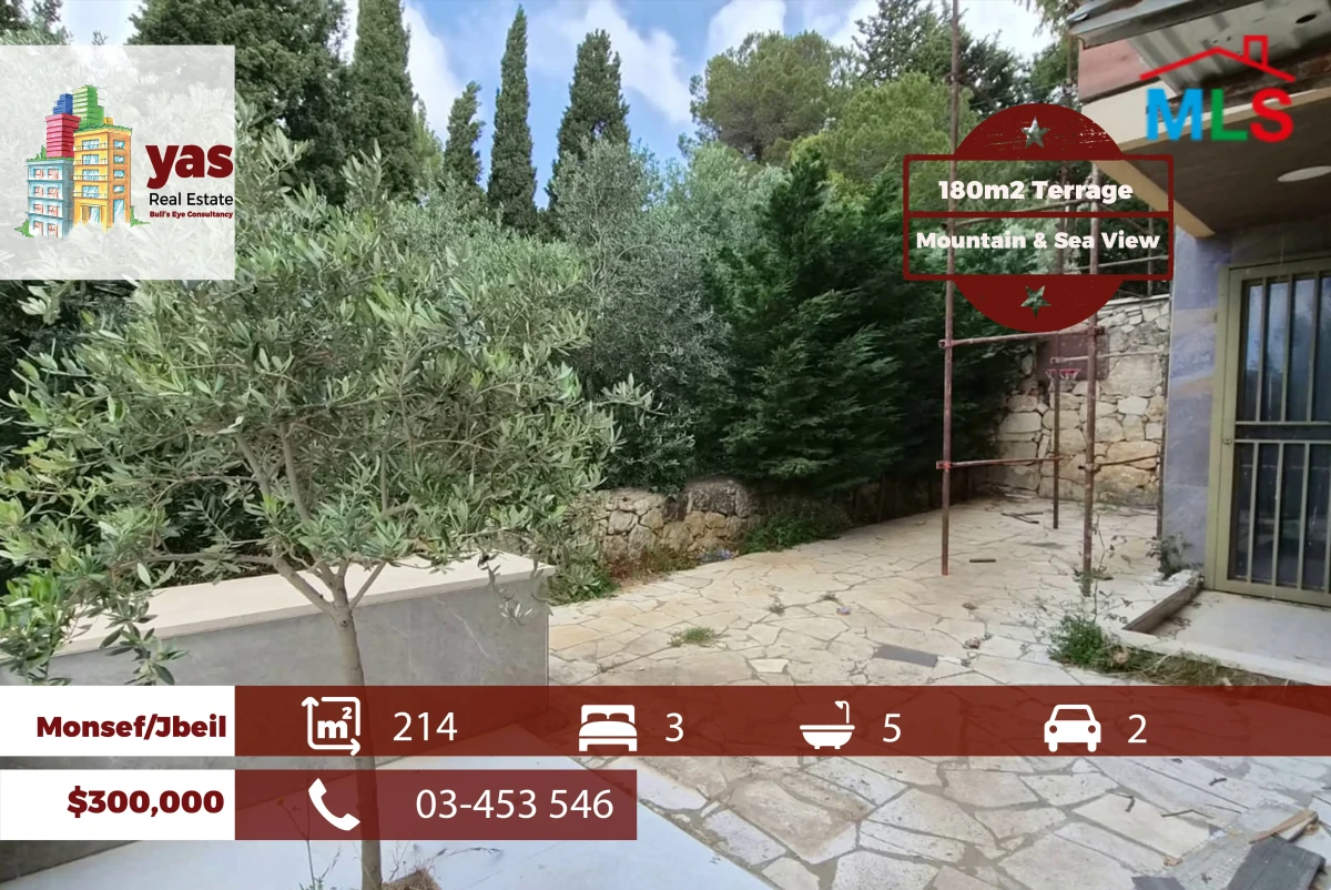 Monsef/Jbeil 214m2 | 180m2 Terrace | Astonsihnig View | Luxury | MCH