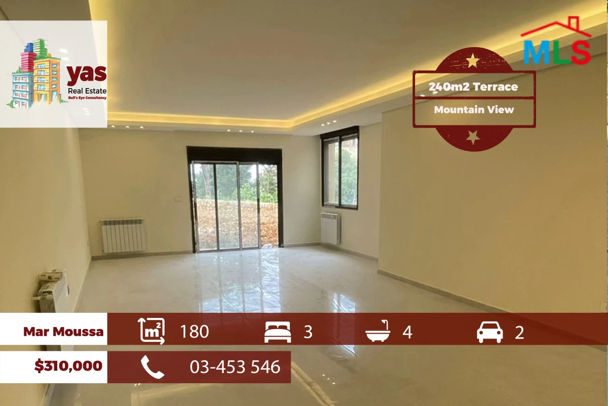 Mar Moussa 180m2 | 240m2 Terrace | Mountain View | Calm Area | TCH