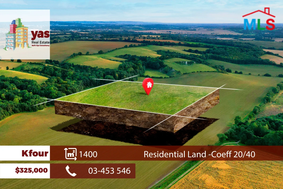 Kfour 1400m2 | Land | Residential Use | Coeff 20/40 | Prime Location | ABA