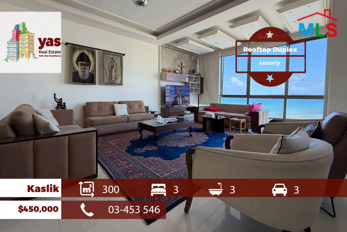 Kaslik 300m2 | Rooftop Duplex | Prime Location | Decorated | EH/RH