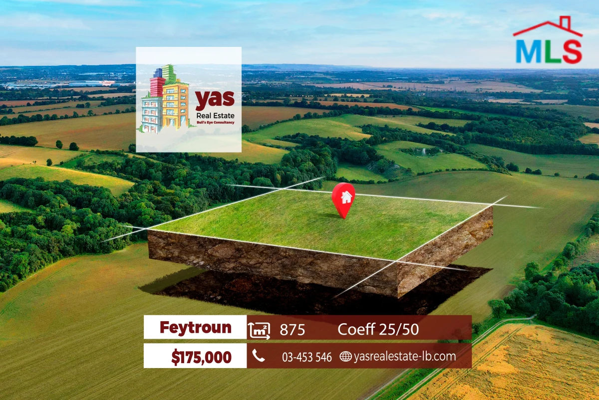 Feytroun 875m2 | Land | Coeff 25/50 | Prime Location | WA