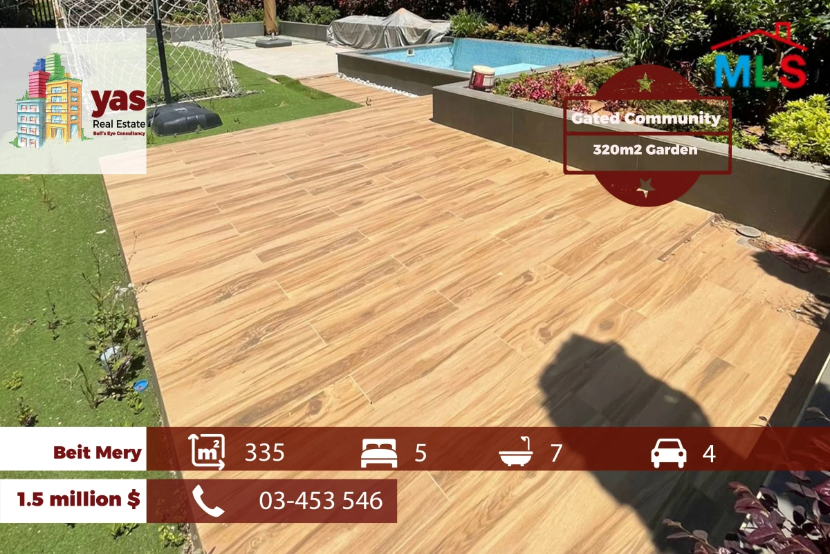 Beit Mery 335m2 | 320m2 Garden | Gated Community | Pool | TCH