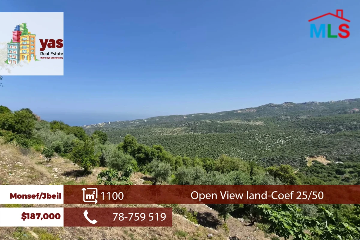 Monsef/Jbeil 1100m2 | Sea View Land | Coeff 25/50 | MCH