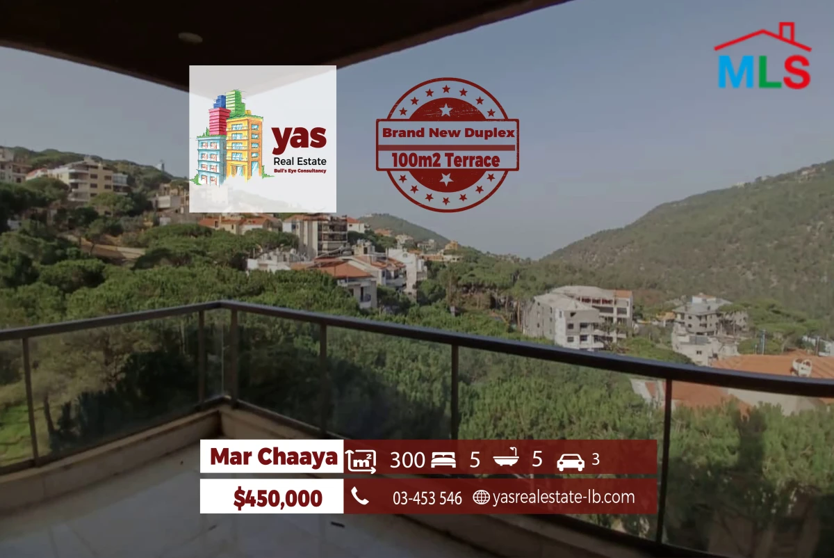 Broumana/Mar Chaaya 300m2 | 100m2 Terrace | Duplex | View | OH