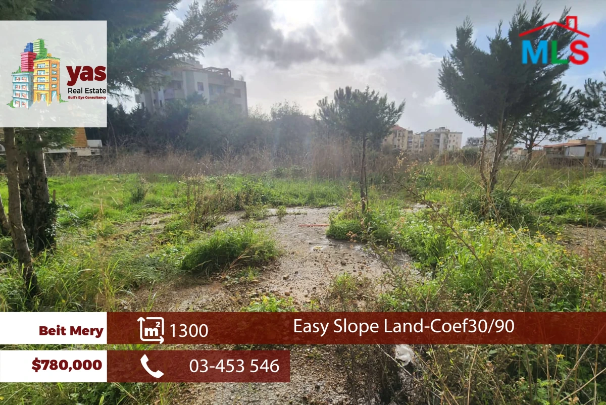 Beit Mery 1300m2 | Land | Coeff 30/90 | Open View | Easy slope | OH