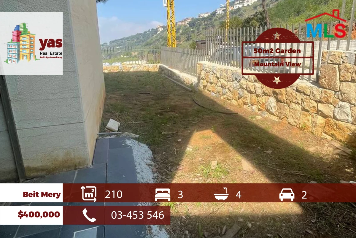 Beit Mery 210m2 | 50m2 Garden | Prime Location | Mountain View | TCH