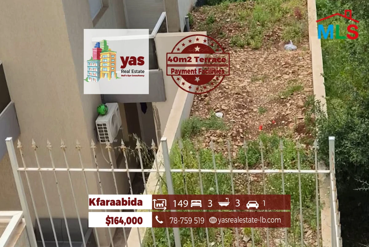Kfaraabida 149m2 | 40m2 Terrace | Pyt Facilities | Open View | MCH