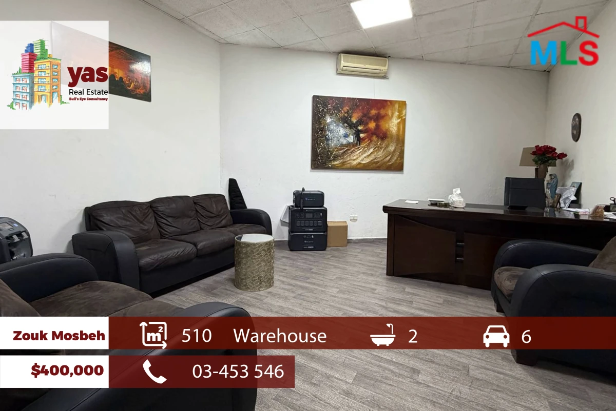 Zouk Mosbeh 510m2 | Warehouse | Prime Location | High Ceiling |EH/CHR