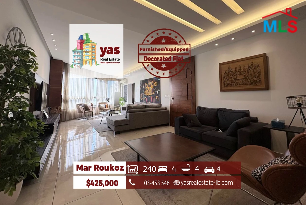 Mar Roukoz 240m2 | Furnished & Equipped | Calm Street | OH