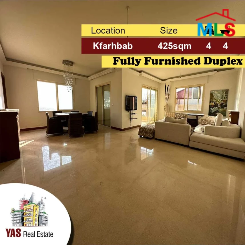Kfarhbab 425m2 | 85m2 Terrace | Furnished Duplex | View | IV |