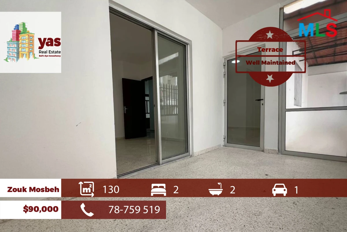 Zouk Mosbeh 130m2 | Terrace | Well Maintained | Calm Area | EH/RH/EL