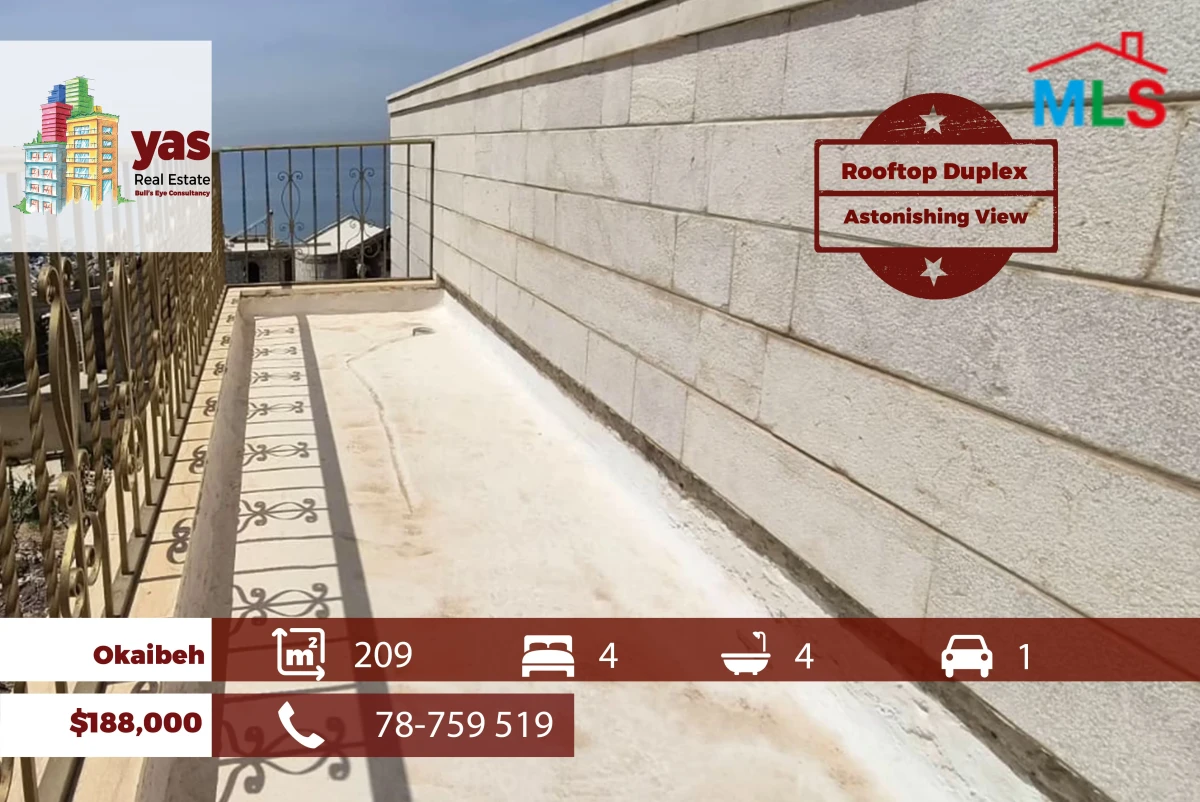 Okaibeh 209m2 | Rooftop Duplex | Astonishing View | MCH