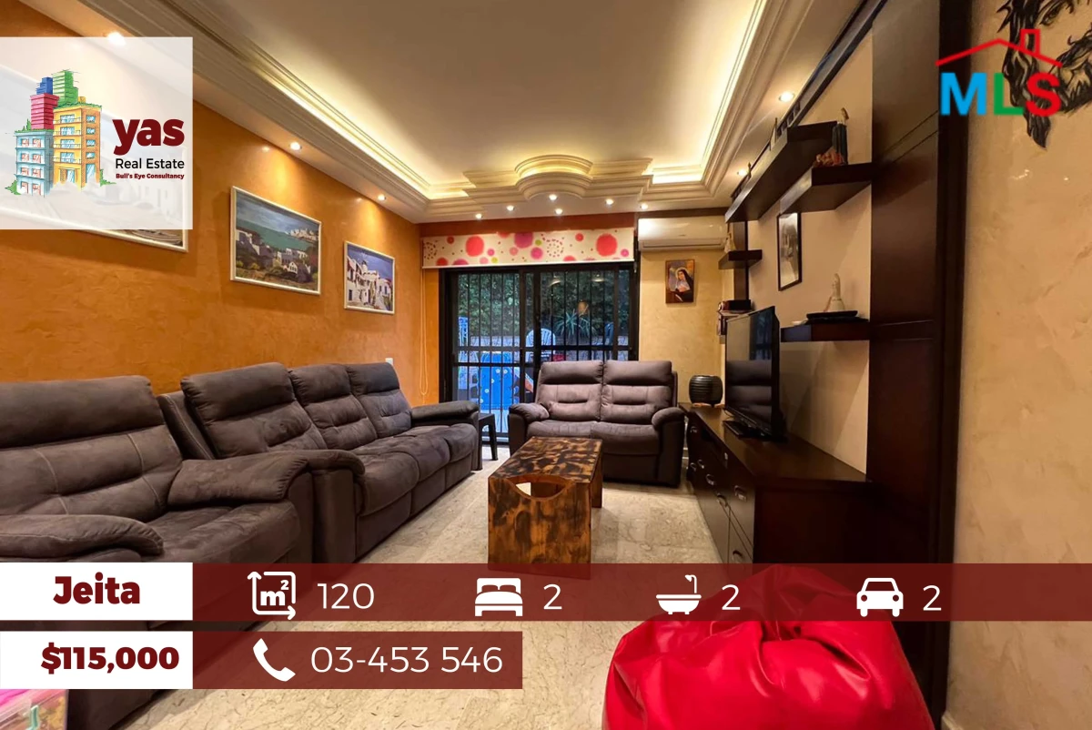 Jeita 120m2 | 40m2 Terrace | Well Maintained | Furnished | View |EL/TO