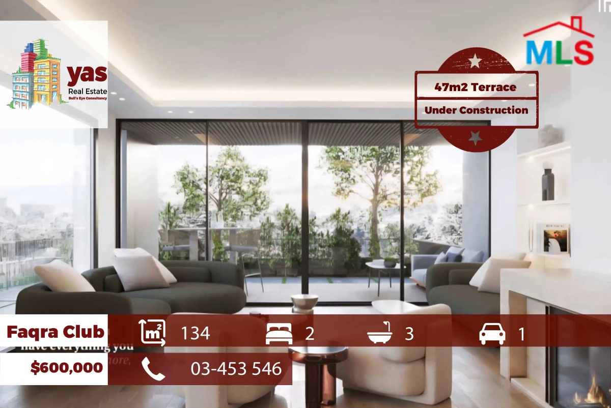 Faqra Club 134m2 | 47m2 Terrace | Duplex | Under Construction | DA/EL