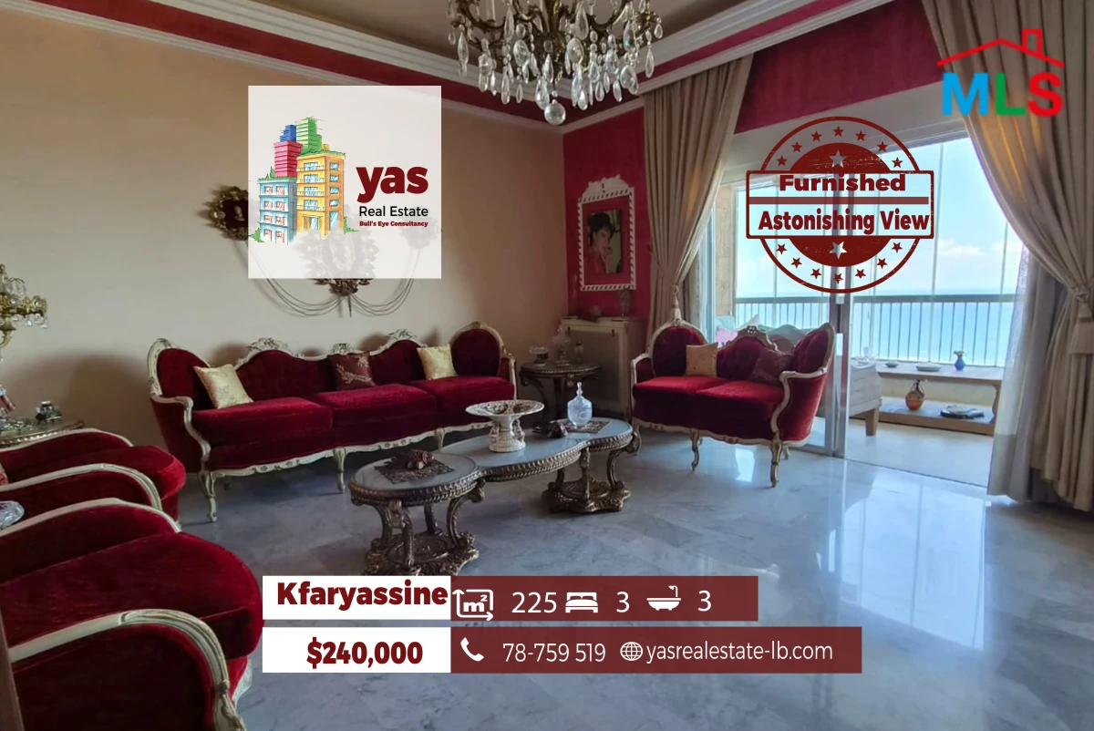 Kfaryassine 225m2 | Furnished | Well Maintained | Accessible | MCH