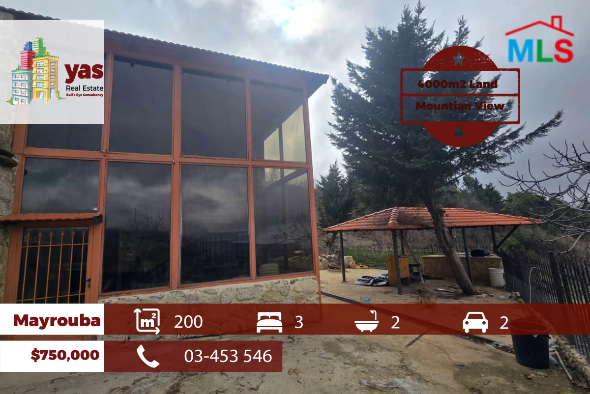 Mayrouba 200m2 | 4000m2 Land | Mountain View | Villa | Luxury | DA