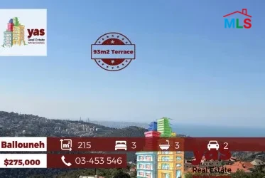 Ballouneh 215m2 | Rooftop | 93m2 Terrace | Prime Location | GT |
