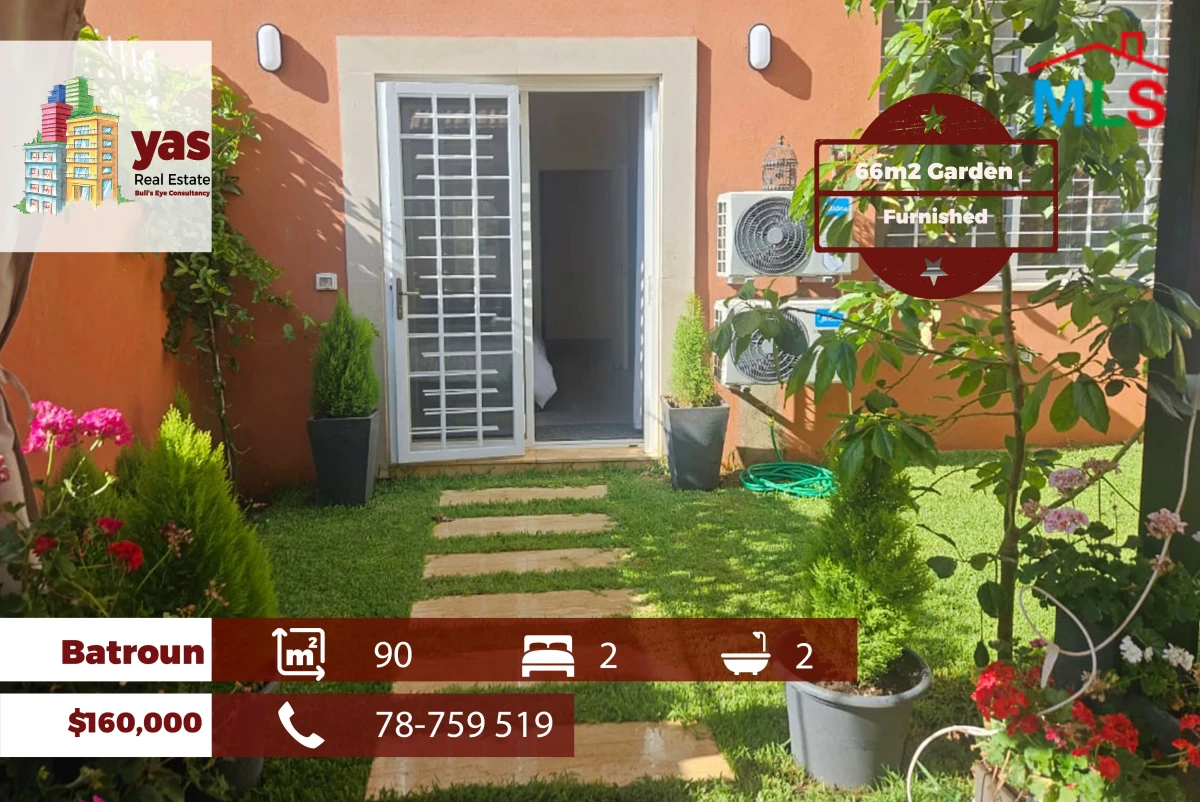 Batroun 90m2 | 66m2 Garden | Furnished | Prime Location | MCH