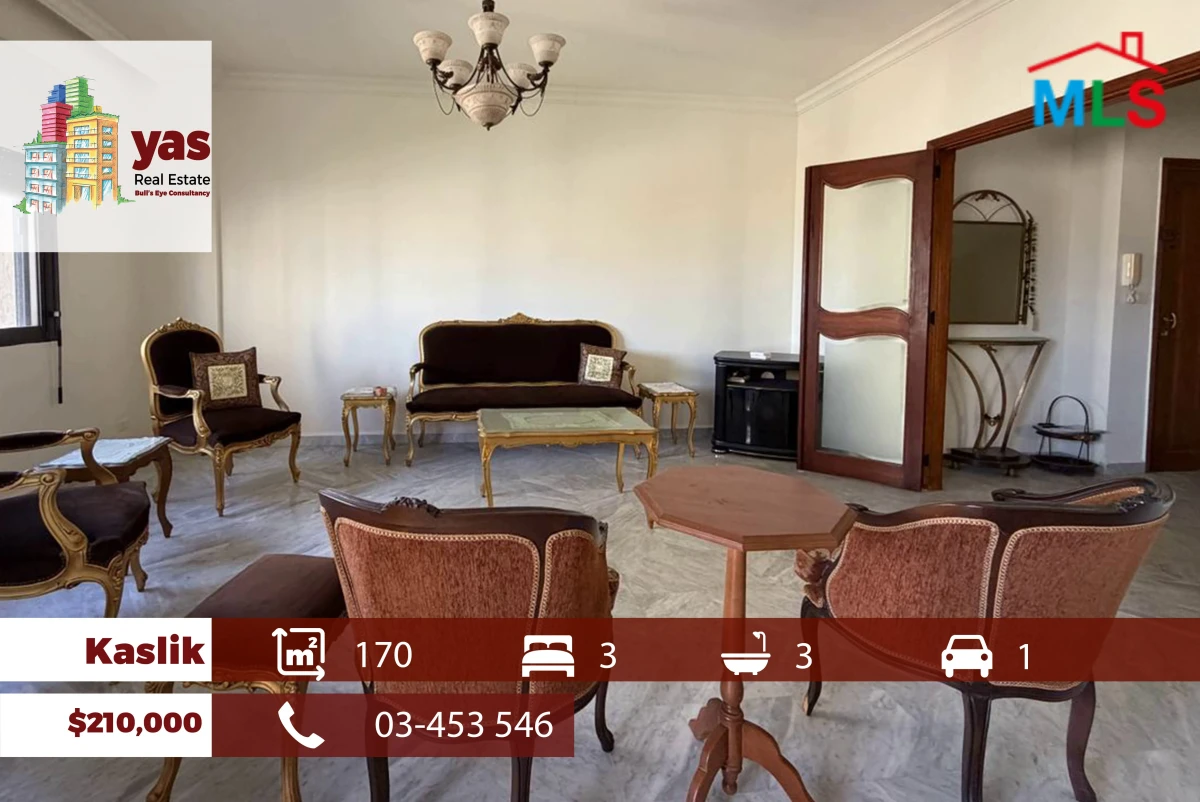 Kaslik 170m2 | Well Maintained | Calm Area | Prime Location | EH