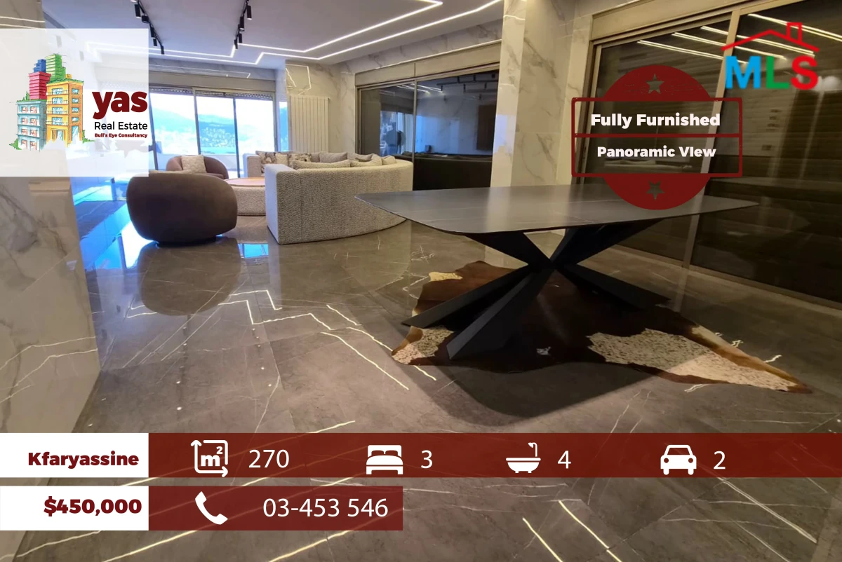 Kfaryassine 270m2 | Furnished | Luxury | Panoramic Sea View | MCH