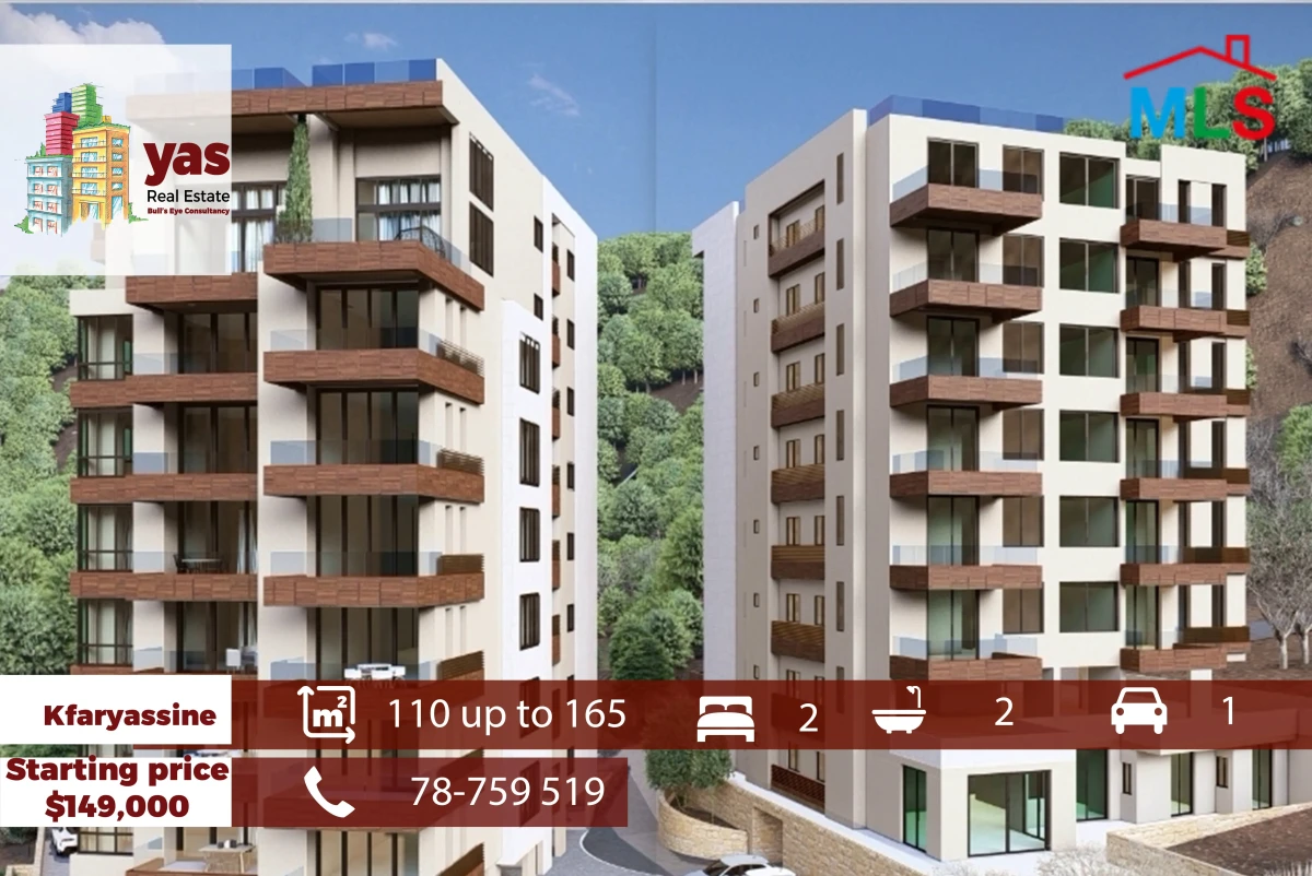 Kfaryassine 110m2 up to 165m2 | Under Construction | Sea View | MCH